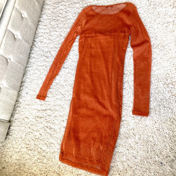 Haute Monde | Orange Fall Dress - Picture 2 of 5